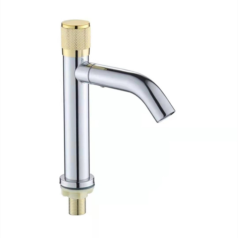 YOROOW 304SUS Cold Water Basin Faucet 360 Degree Ball Rotation Gold Handle Bathroom Washing Basin Faucet