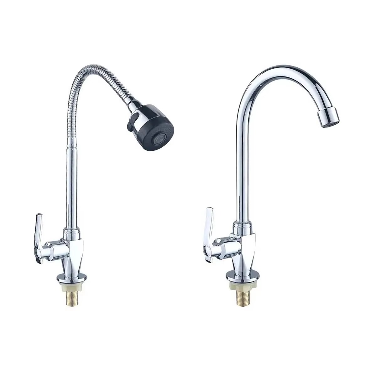 2024122407141027 China Factory Single-Hole Single-Handle Kitchen Faucet Chrome Plated Zinc Body Deck Mounted Kitchen Faucet