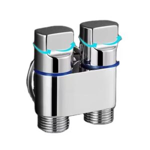 Ultra korte Hoek Automatische Waterstopkraan Klassieke 2-Weg Zinken Tapkraan voor Wasmachine Mini Ruimtebesparende Huishoudelijke Accessoire