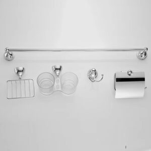 Acessórios de casa de banho de hotel com novo design moderno Suporte de papel higiénico em liga de zinco Acessórios para torneiras em aço inoxidável com acabamento cromado