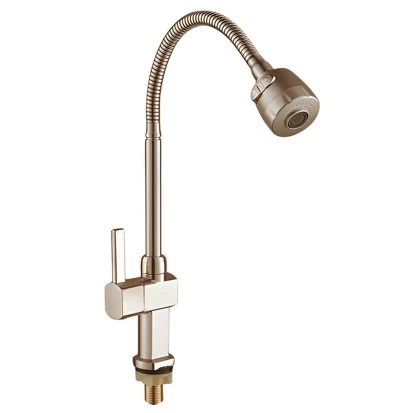 Factory Supplier Single Cold Kitchen Faucet Contemporary Zinc Gourmet Water Tap with Deck Mounted Extension Kitchen Sink Taps