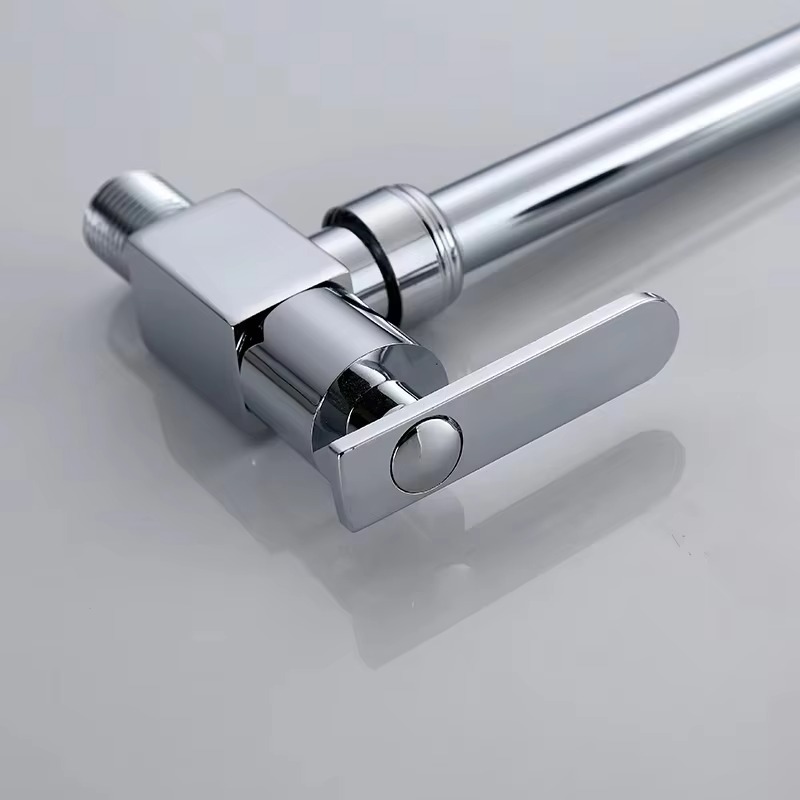 主图_5 Factory Direct Sale Antique Brass Wall Mounted Kitchen Faucet Modern Zinc Single Cold Tap Brushed Nickel FinishSingle Handle
