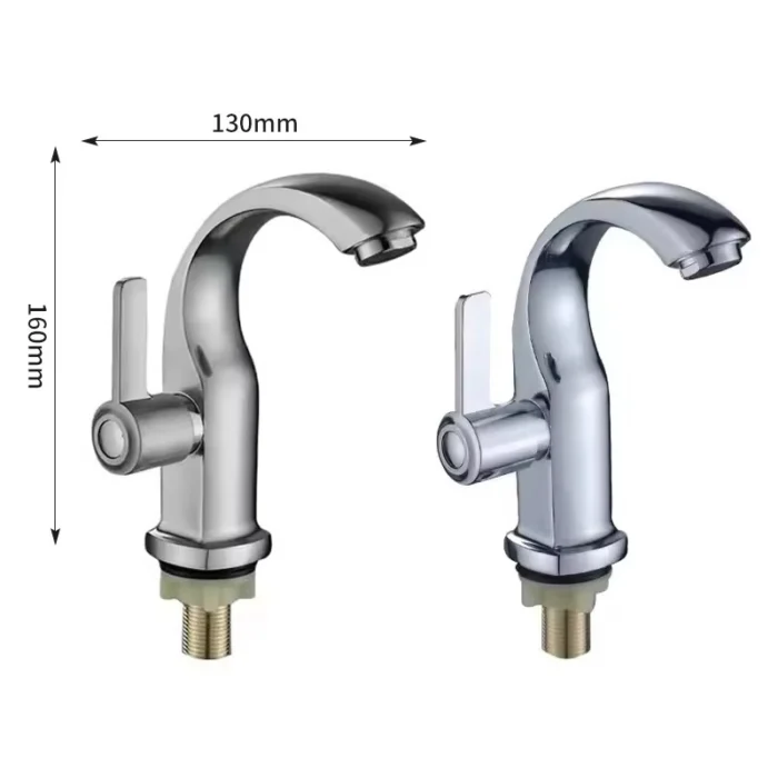 Contemporary Single-Handle Brass Zinc  Basin Faucet with Plastic Cold Water Meter Modern Home Hand Wash Faucet for Bedroom