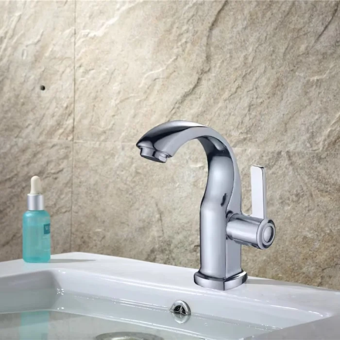 Contemporary Single-Handle Brass Zinc  Basin Faucet with Plastic Cold Water Meter Modern Home Hand Wash Faucet for Bedroom