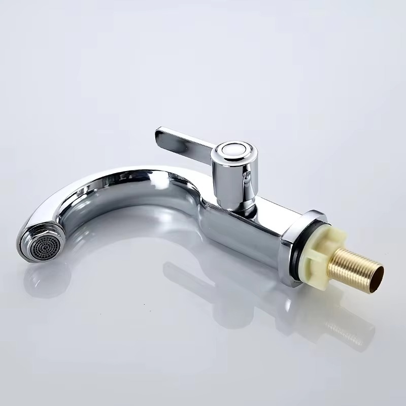 2024122106401815 Contemporary Single-Handle Brass Zinc  Basin Faucet with Plastic Cold Water Meter Modern Home Hand Wash Faucet for Bedroom