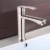2024122106441073 Uscita di fabbrica Rubinetto da lavabo in zinco a una maniglia in ottone con finitura spazzolata Rubinetti dosati per l'uso di scuole, ospedali e ville