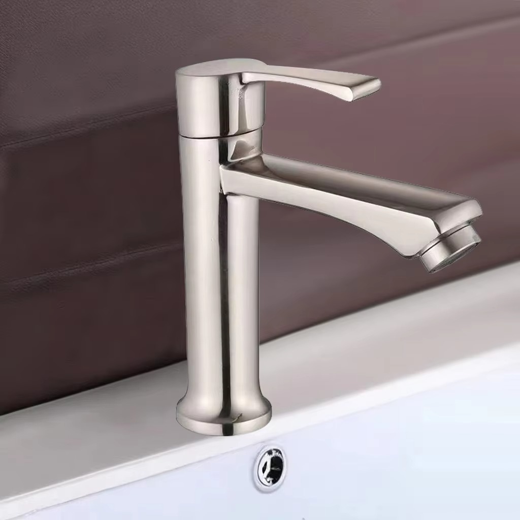 2024122106441073 Factory Outlet Single Handle Messing Zink In-Countertop Becken Wasserhahn gebürstet Finish dosiert Wasserhähne für Schule Krankenhaus Villa verwenden