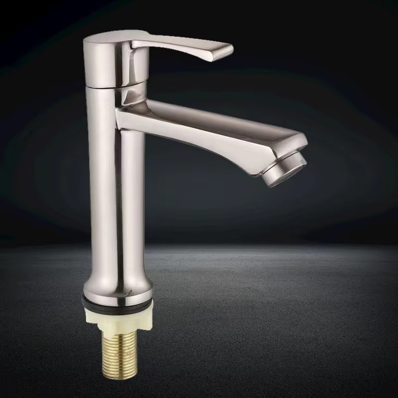 2024122106441829 Factory Outlet Single Handle Messing Zink In-Countertop Becken Wasserhahn gebürstet Finish dosiert Wasserhähne für Schule Krankenhaus Villa verwenden
