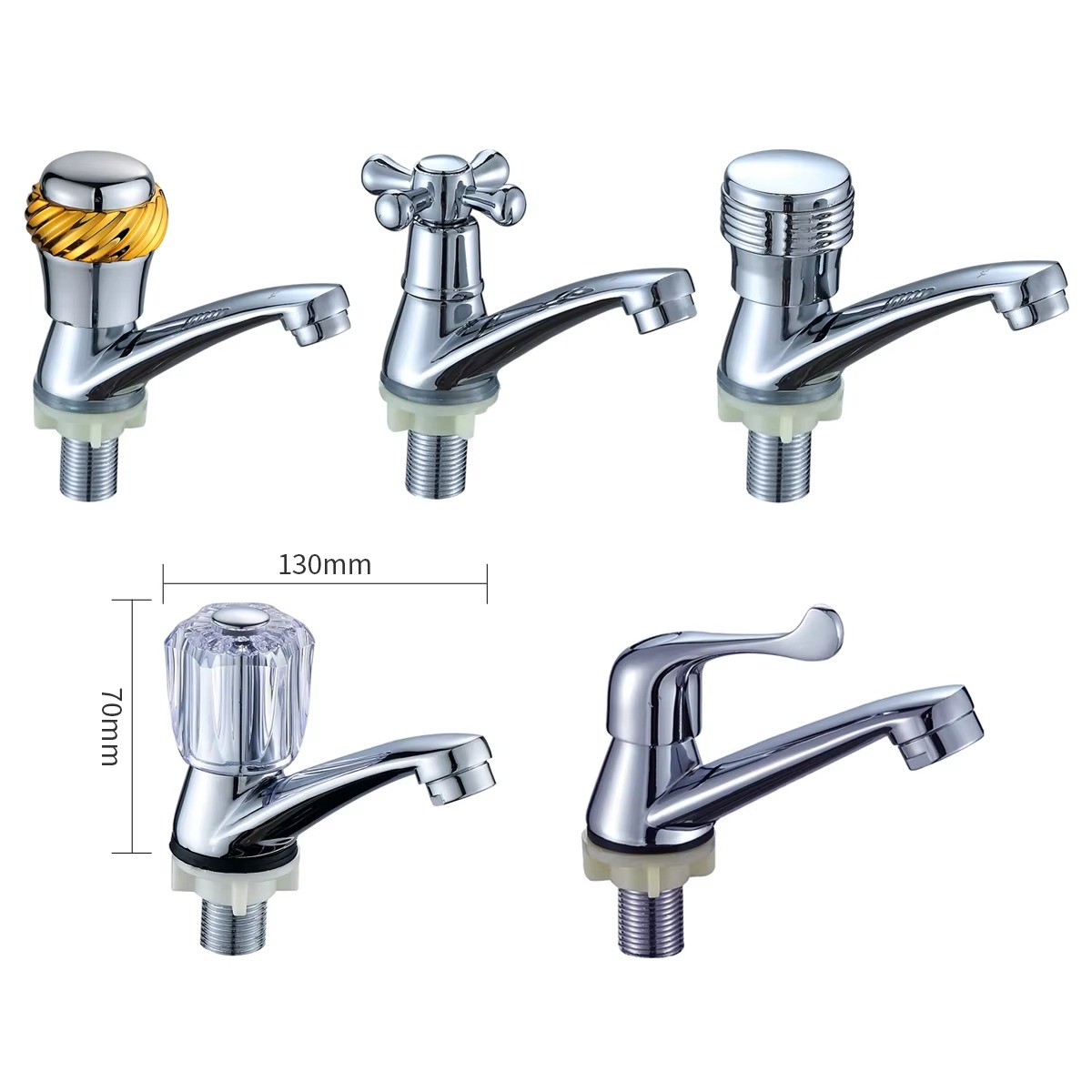 2024122107053232 Luxury Single-Hole Deck Mounted Basin Faucet Single-Handle Design Cold Water Tap with Metered Feature Brushed Surface Finish