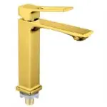 Moderno rubinetto per lavabo a foro singolo in oro con funzioni termostatiche e dosimetriche per il bagno, l'ingresso e la palestra