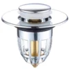 2024122108324775 Tapón para fregadero de baño Tapón de desagüe emergente con núcleo de bala Tipo de empuje Tapón antiobstrucción para bañera Caja marrón Colador moderno YOROOW