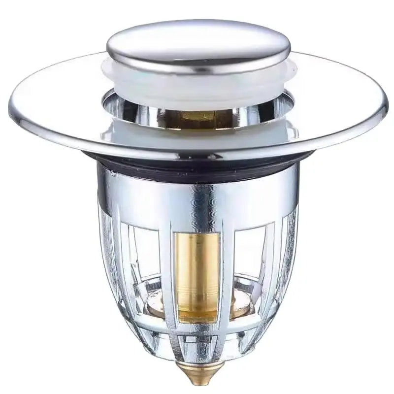 Badkamer gootsteen stop Pop up Drain Stopper met Bullet Core Push Type Anti-verstopping Tub Stopper bruine doos Modern Strainer YOROOW