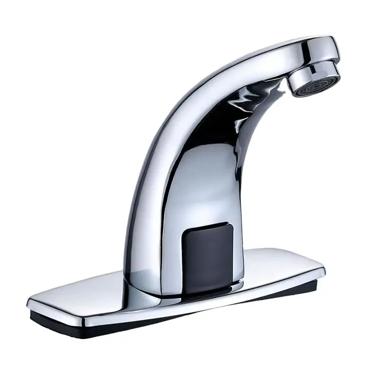 Preço de fábrica na China Torneira de lavatório sem toque com sensor automático 59 Corpo de latão misturador de torneira de lavatório de água quente e fria