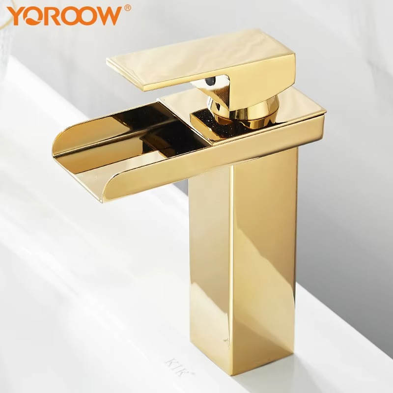 2024122209200552 Golden Single Handle Contemporary Luxury Bathroom Basin Faucet Stainless Steel SinkWashbasin Mixer Faucet
