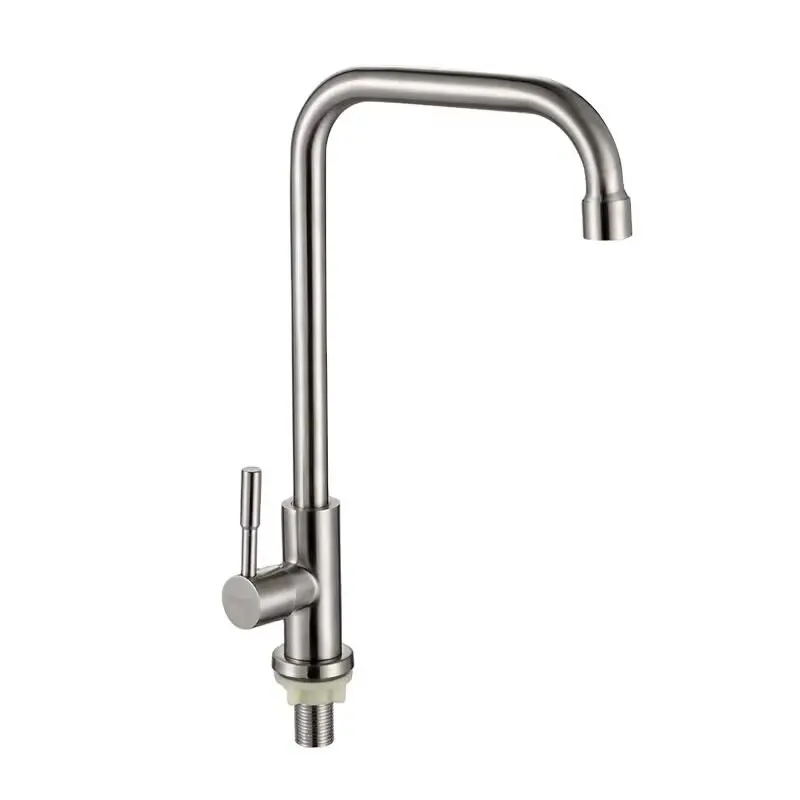 Alta calidad 304 de acero inoxidable de un solo frío grifo de la cocina grifos modernos con todo el núcleo de cobre de alta durabilidad fregadero grifo mezclador