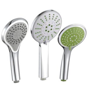 Torneira de lavatório moderna de plástico ABS cromado para lavatório com 3 funções de duche de mão e chuveiro de chuva de 5 jactos para casas de banho