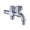 Wholesale Sanitary Ware Double Outlet Water Tap Good Polished Wall Valve Fitting 2-Way Faucet Accessories for Balcony
