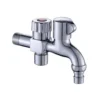 5382 Großhandel Sanitär Ware Double Outlet Wasserhahn gut poliert Wand Ventil Fitting 2-Wege-Wasserhahn Zubehör für Balkon