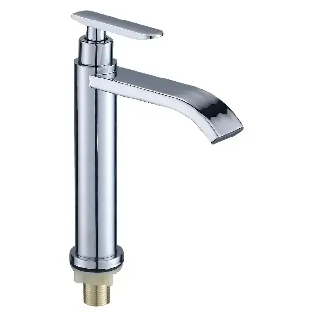 Moderne Single-Hole badkamer wastafel kraan 304 roestvrij staal waterkraan stijlvolle messing mixer voor thuis of villa gebruik