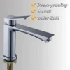 主图_2 Robinet de salle de bain monotrou moderne en alliage de zinc chromé Robinet de lavabo simple et froid avec fonction mesurée Poignée unique