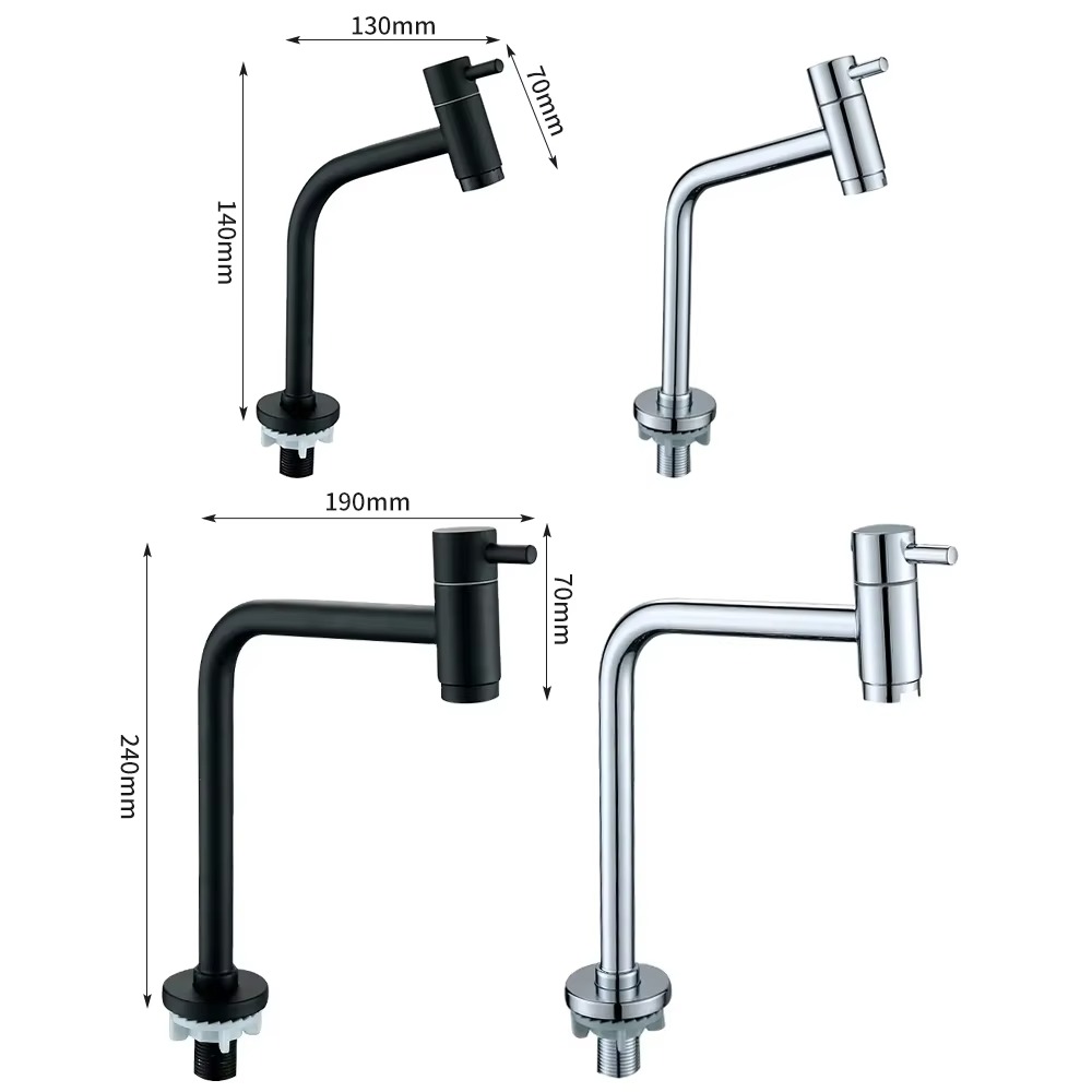 主图_2 Classic Single-Hole Stainless Steel Basin Tap Zinc Finish Fancy Black Design Brushed Surface Table Top Wash Basin Tap Metered
