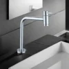 主图_3 Robinet de lavabo classique monotrou en acier inoxydable Finition zinc Design noir fantaisie Surface brossée Robinet de lavabo de table Mètre