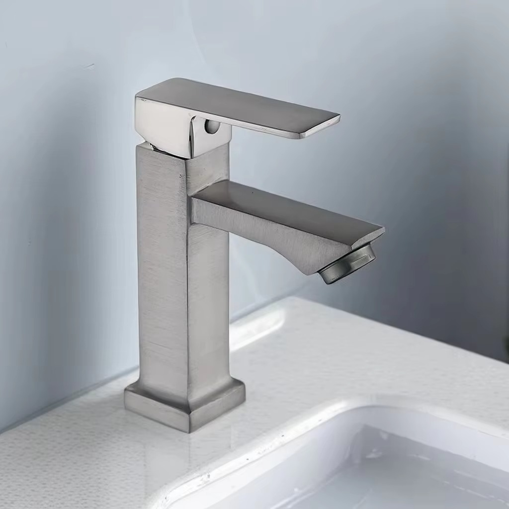 主图_3 Contemporary Single-Hole Bathroom Basin Faucet Modern Design Single-Handle Cold Water Face Tap for Apartment or Hotel Use