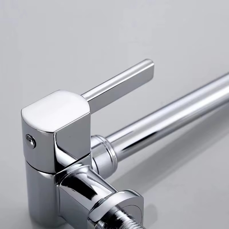 主图_4 Modern Single Cold Kitchen Faucet Wall Mounted Single Handle Brushed Nickel Hotel Apartment Black Kitchen