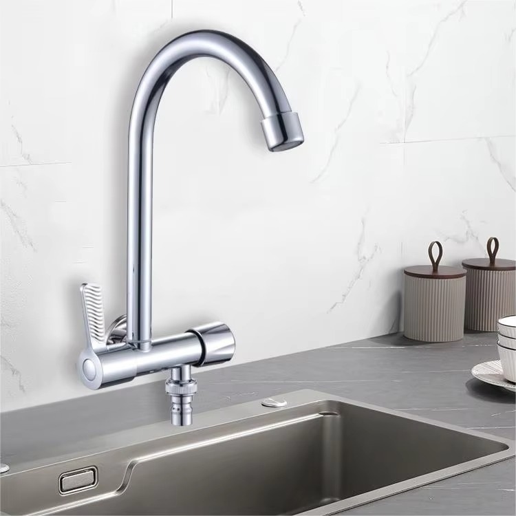 Venta directa de fábrica montado en la pared de un solo frío grifo de la cocina de primera calidad grifo de la cocina moderna