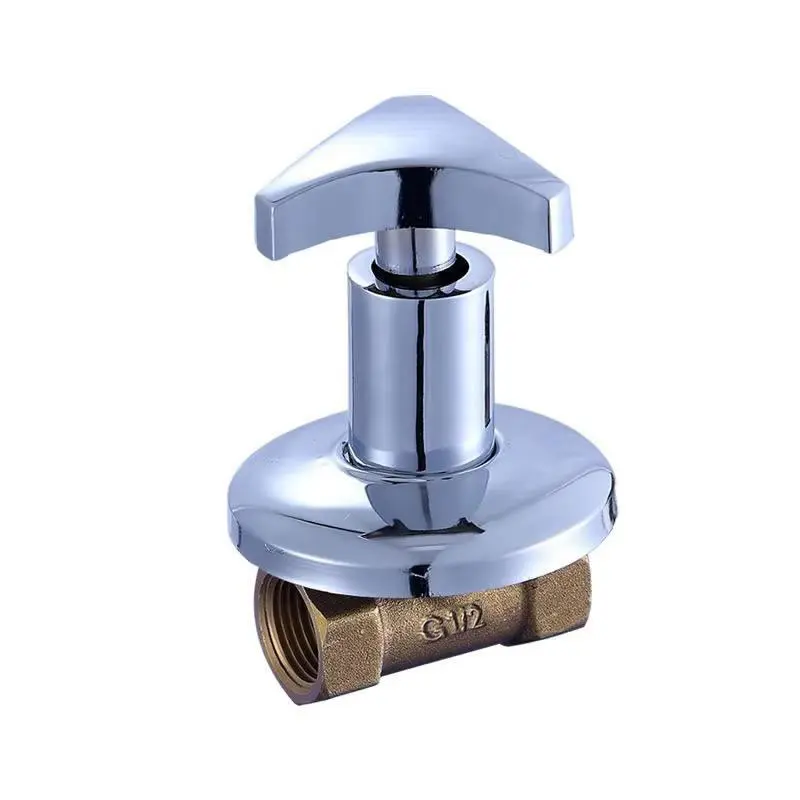 Goede prijs Single Handle koud water messing inbouw douchekraan met muur gemonteerde kogelkraan voor badkamer gebruik