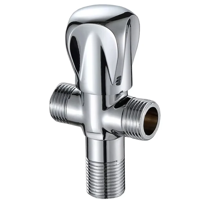Elegant Retro Brass 1-In-2-Out Angle Valve Faucet Modern Design for Kitchen and Bathroom for Hotels - 8508C-633A