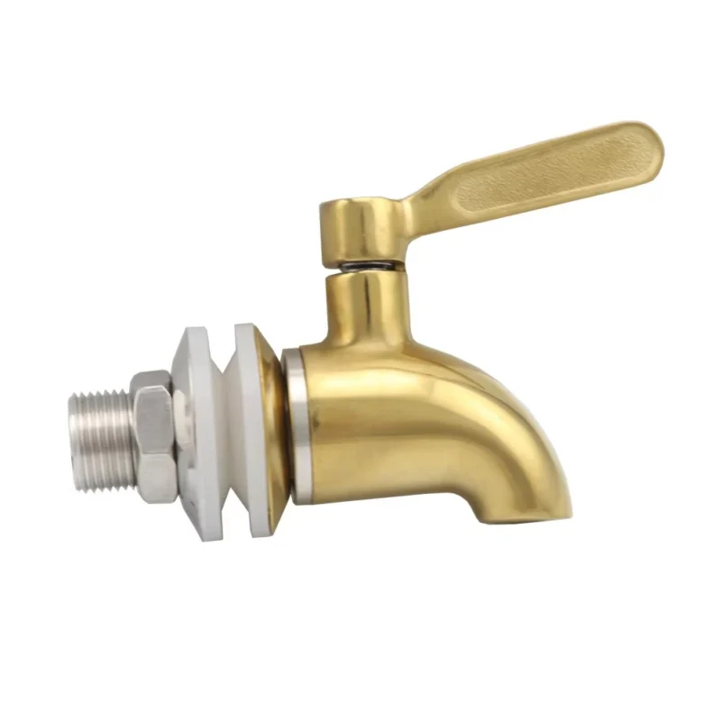 Fabbrica OutletSistema di spillatura della birra in acciaio inox lucidato Dispenser di bevande a parete con barattolo di vetro succo di vino freddo Barile di bevande Spigots
