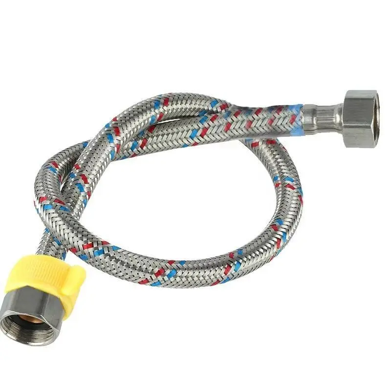 Tubo di ingresso del rubinetto rubinetto del lavabo della cucina acqua calda e fredda antideflagrante tubo flessibile intrecciato allungato a punta