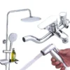 主图_1 Conjunto de torneira de chuveiro de cobre contemporâneo de luxo ABS de alça única na parede Chuva na casa de banho Bidé Material de latão e zinco para chuveiro