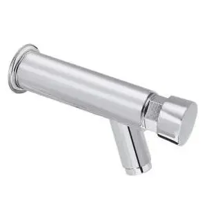 Public Kitchen Bathroom Chrome Plated Self Closing Water Saving Time Delay Wall Mounted Basin Sink Tap Faucet