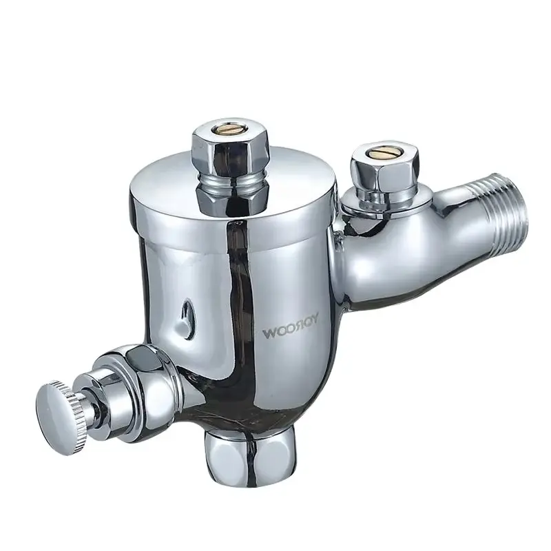 Valvola di risciacquo in ottone del piatto cromato di alta qualità per uso del bagno Valvola di risciacquo manuale della toilette