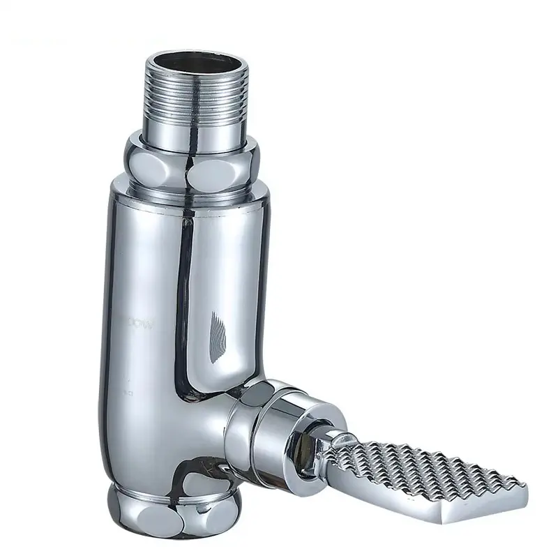 Ucrania Precio bajo Cuerpo de latón Pallet Manual Flush Válvula de pie Stepping Toilet Tank Fitting con Pedal Cómodo Diseño
