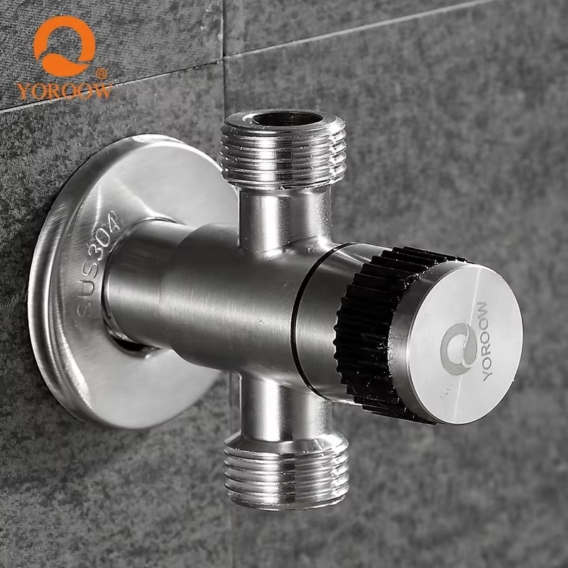 主图_2 SUS 304 Stainless Steel 1-Inch Angle Valve Modern Design Durable 2-Out Faucet Accessories for Kitchen and Bathroom Toilet