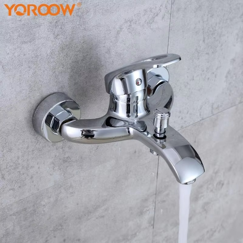 主图_2 Good Price Single Handle Brass Shower Tap Wall Mounted Hot Cold Water Bathroom Faucet Chrome Finished Mixer Bathtub Tap Manufactured Faucet