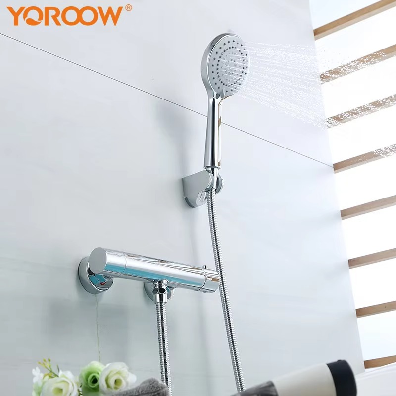 主图_2 High Quality Chromed Thermostatic Shower Mixer System Modern Ceramic Polished Brass Body Jets for Bath Shower Faucets Shower