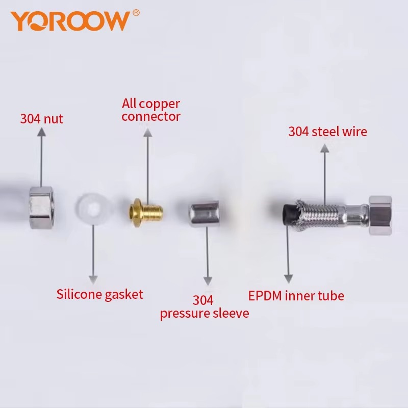 主主_2 نوعية جيدة 40 سم -100 سم خرطوم دش أنبوب داخلي EPDM 304 خرطوم دش مرن من الفولاذ المقاوم للصدأ خرطوم رأس دش محمول باليد للحمام