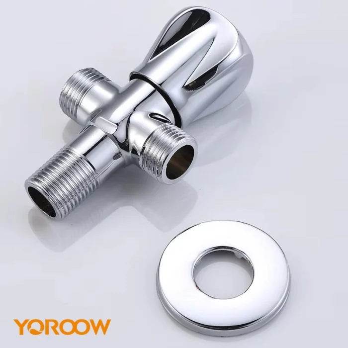 Elegante Grifo Retro de Latón con Válvula Angular 1-In-2-Out Diseño Moderno para Cocina y Baño para Hoteles