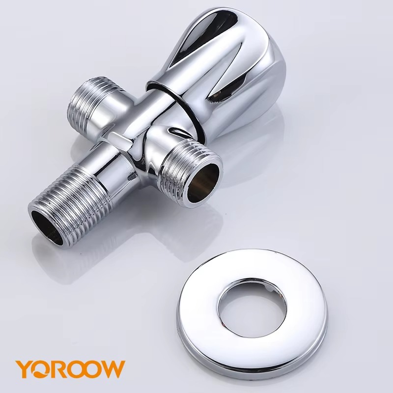 Elegant Retro Brass 1-In-2-Out Angle Valve Faucet Modern Design for Kitchen and Bathroom for Hotels