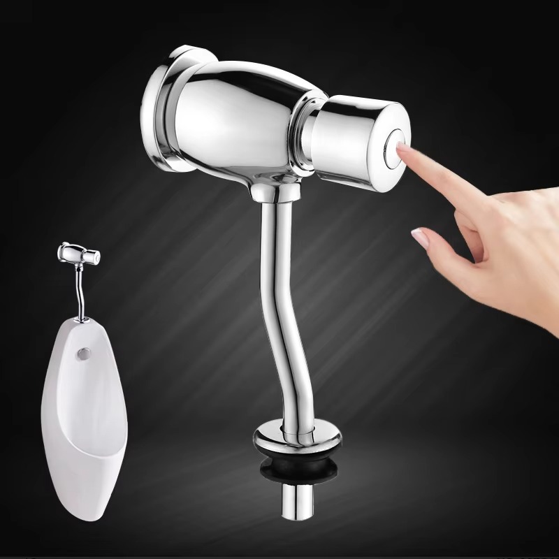 主图_3 Modern Chrome Manual Push Button Urinal Toilet Flush Valve Factory Direct for Bathroom WC Manual Flush Valves