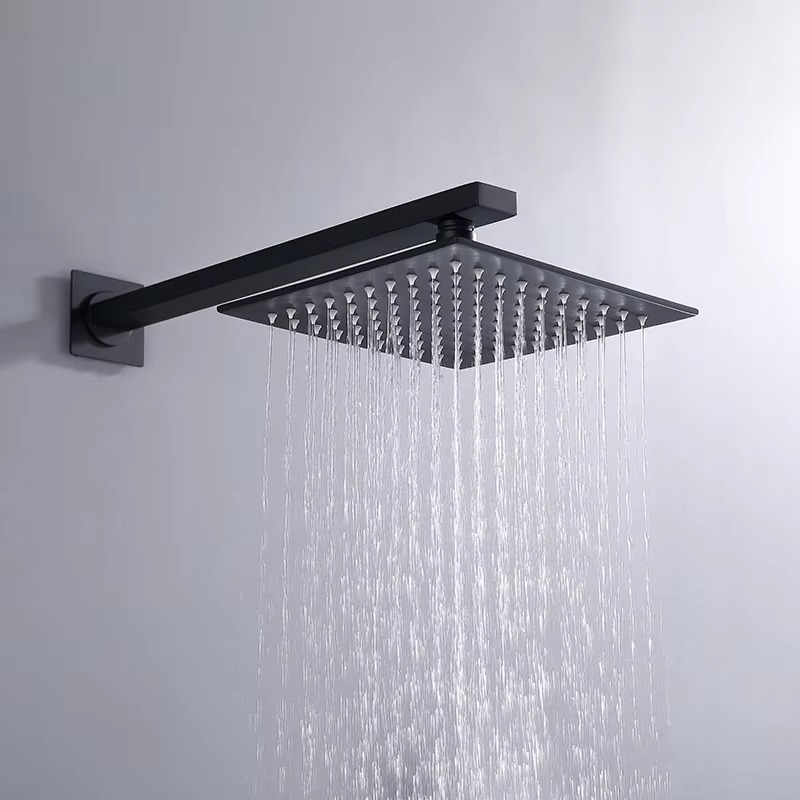 Luxury Dual Function Brass Shower Set Waterfall & Rain Jet Massage Soft Spray Concealed Installation Ceiling Faucet for Bathroom