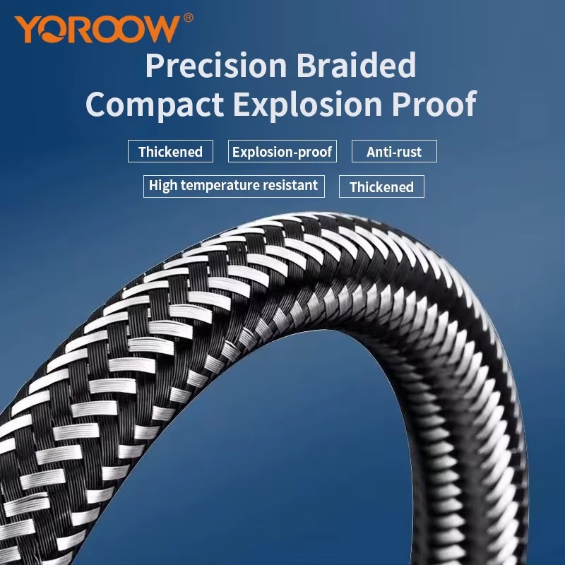 主图_3 Good Suality 304 Stainless Steel durable twp head Explosion-proof Metal flexible hose for toilet bathroom