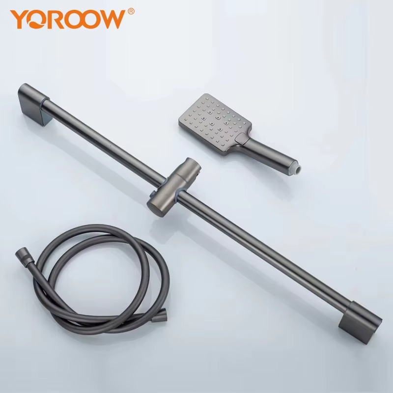 Design moderno 201 in acciaio inox cascata doccia titolare palmare risparmio idrico asta di sollevamento quadrato per rubinetti doccia bagno