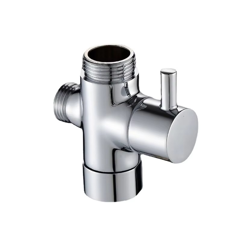 主图_4 New design brass angle valve faucet lavatory Water Cross Shower Faucet diverter Brass water separator