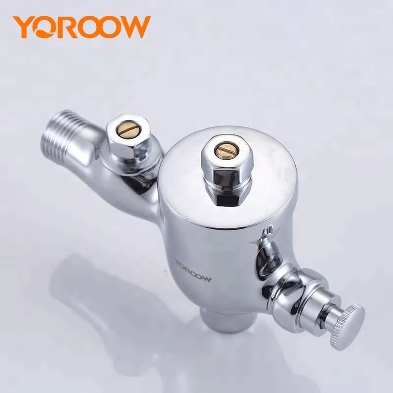 主图_4 Valvola di risciacquo in ottone del piatto cromato di alta qualità per uso del bagno Valvola di risciacquo manuale della toilette