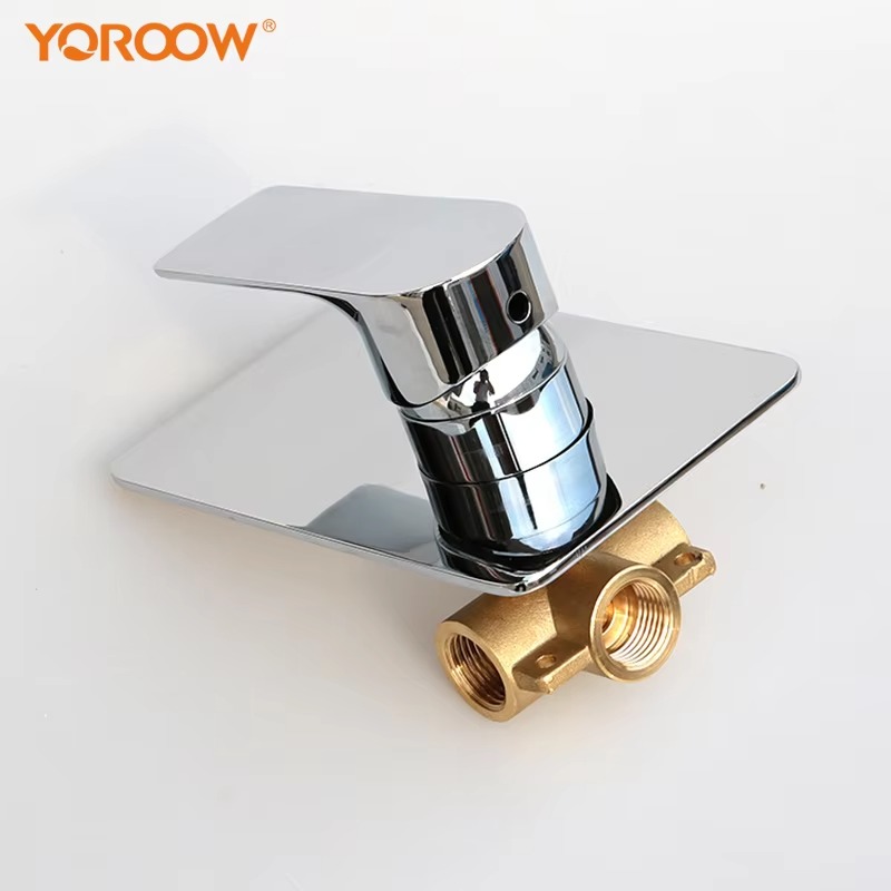 صمام إيقاف مخفي عالي الجودة بتصميم عصري عالي الجودة صمام إيقاف مخفي نحاسي بالكامل ملحق صمام خلط صنبور التبديل المخفي